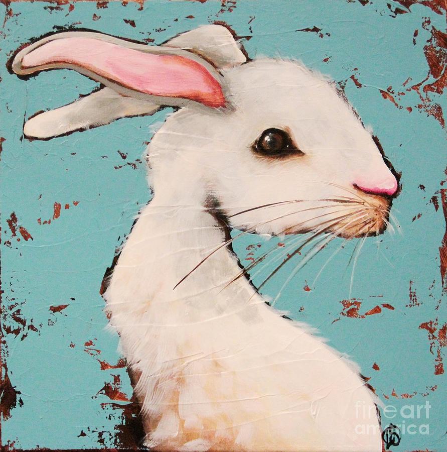The Snow White Rabbit Painting by Lucia Stewart