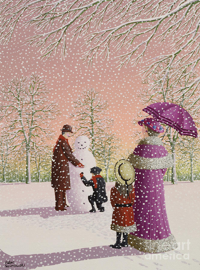 Winter Painting - The Snowman by Peter Szumowski