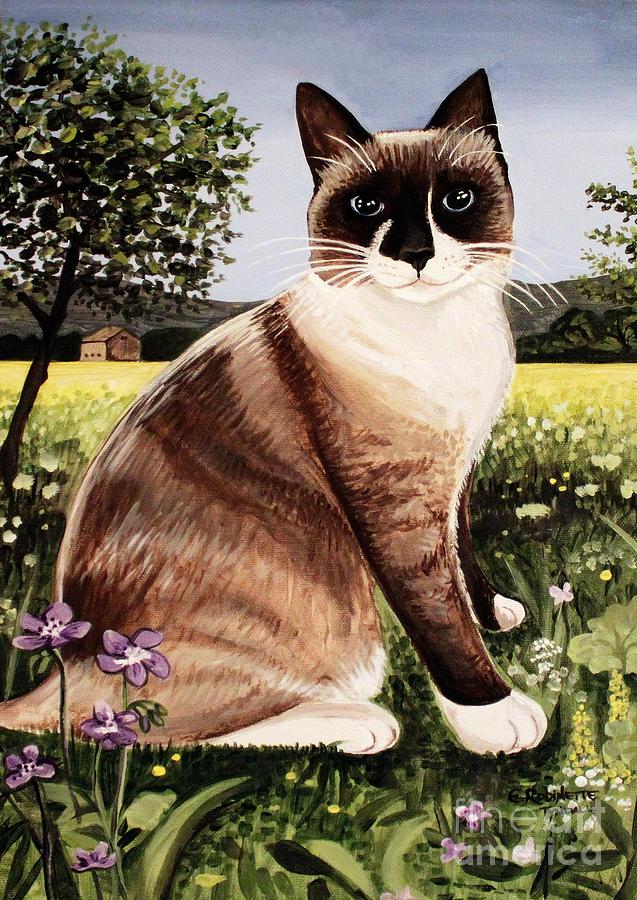 The Snowshoe Cat Painting by Elizabeth Robinette Tyndall