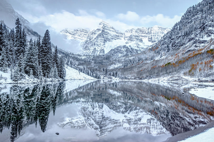America Photograph - The Snowy Bells - Maroon Bells Aspen Colorado by Gregory Ballos