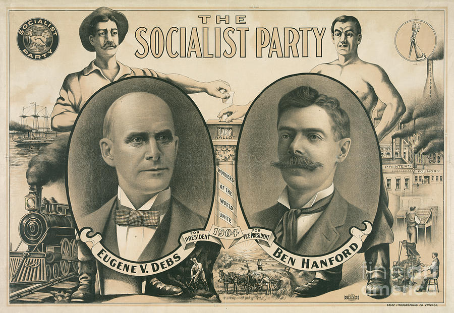 The Socialist Party Presidential Ticket of 1904 Drawing by American School