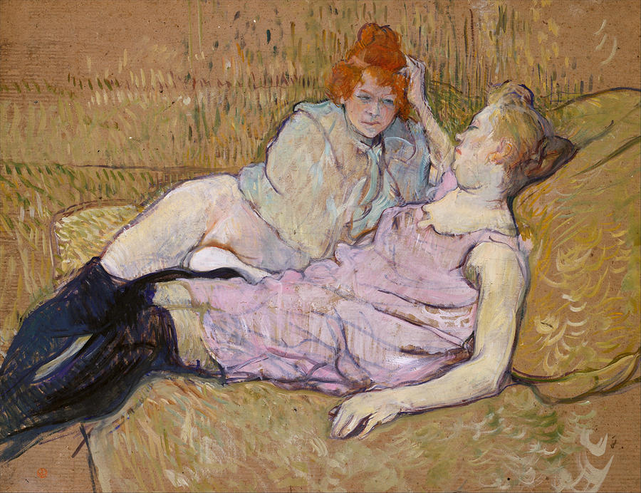 Henri De Toulouse Lautrec Painting - The Sofa by Henri de Toulouse-Lautrec