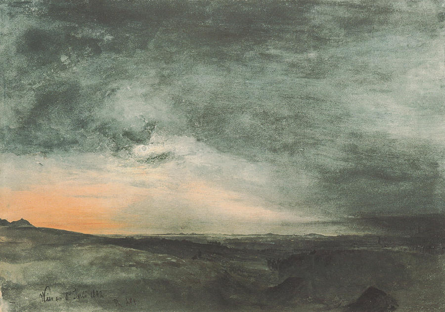 The Solar Eclipse Above Vienna Painting by Rudolf von Alt