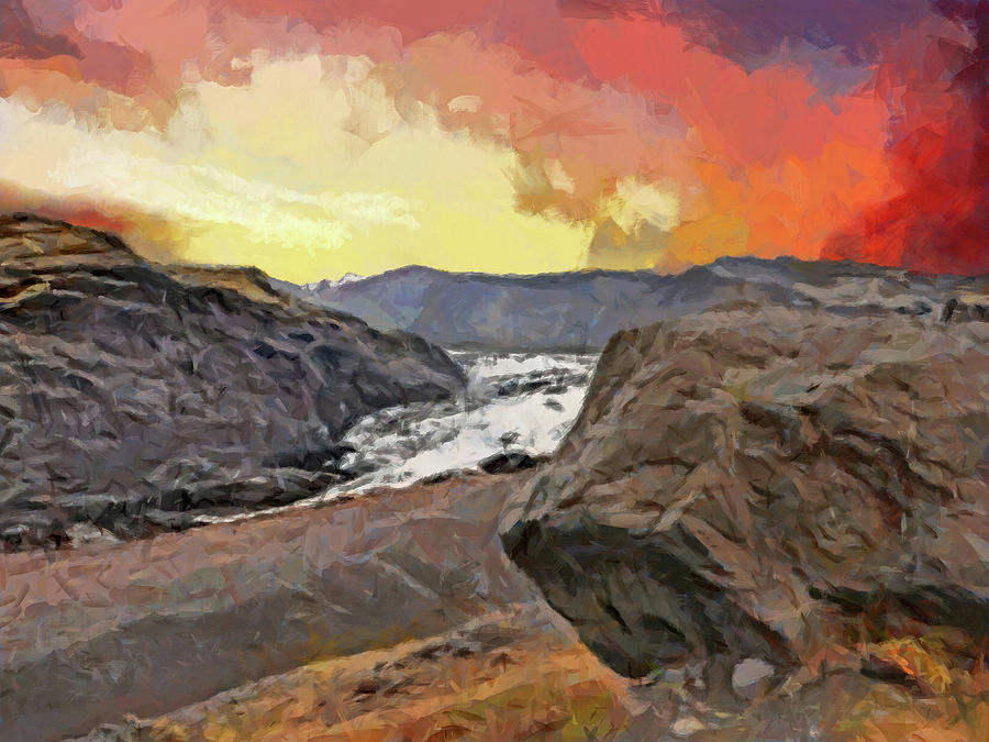 The Solheimajokull Glacier Digital Art by Digital Photographic Arts