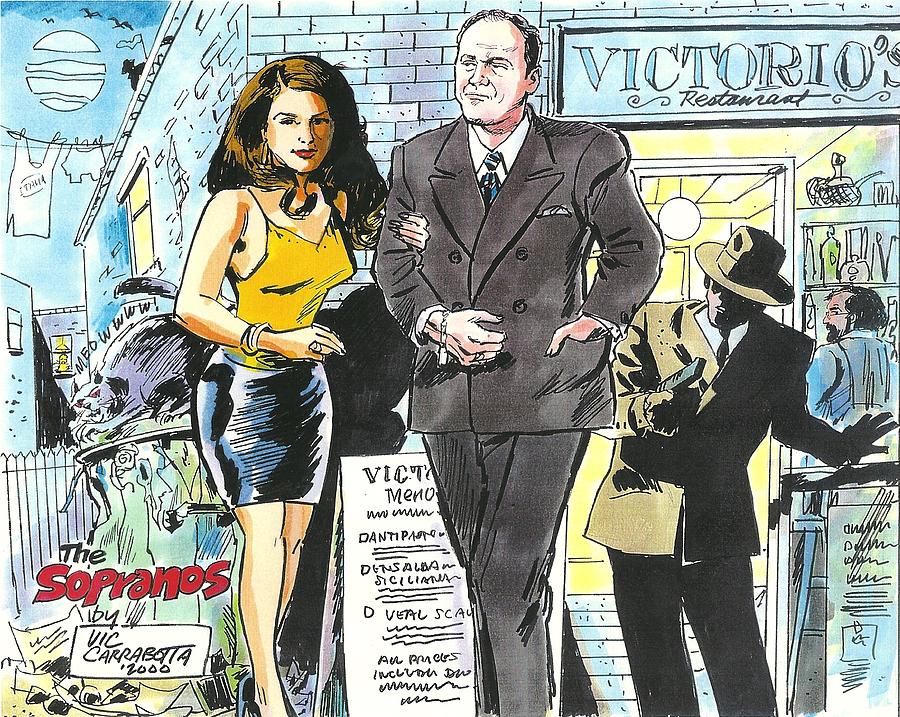 The Sopranos Drawing by Vic Carrabotta