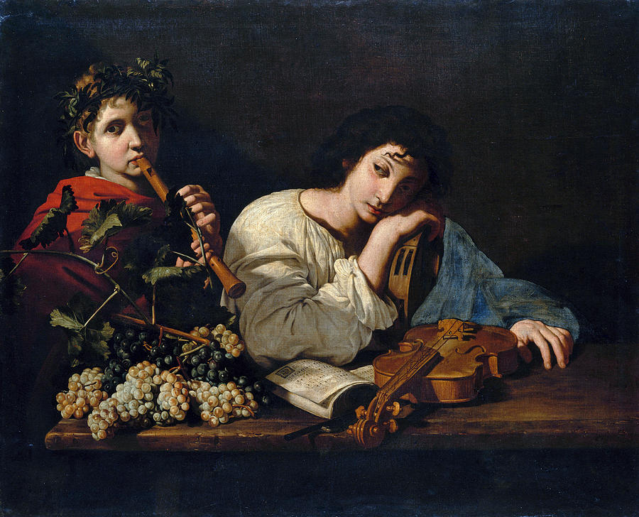 The Sorrows of Aminta  Painting by Bartolomeo Cavarozzi