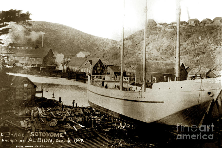 1904 Photograph - The Sotoyome was built on the Albion River and launched on Decem by Monterey County Historical Society