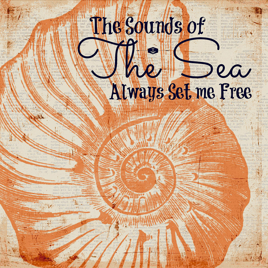 Vintage Digital Art - The Sounds of The Sea Always Set Me Free by Brandi Fitzgerald