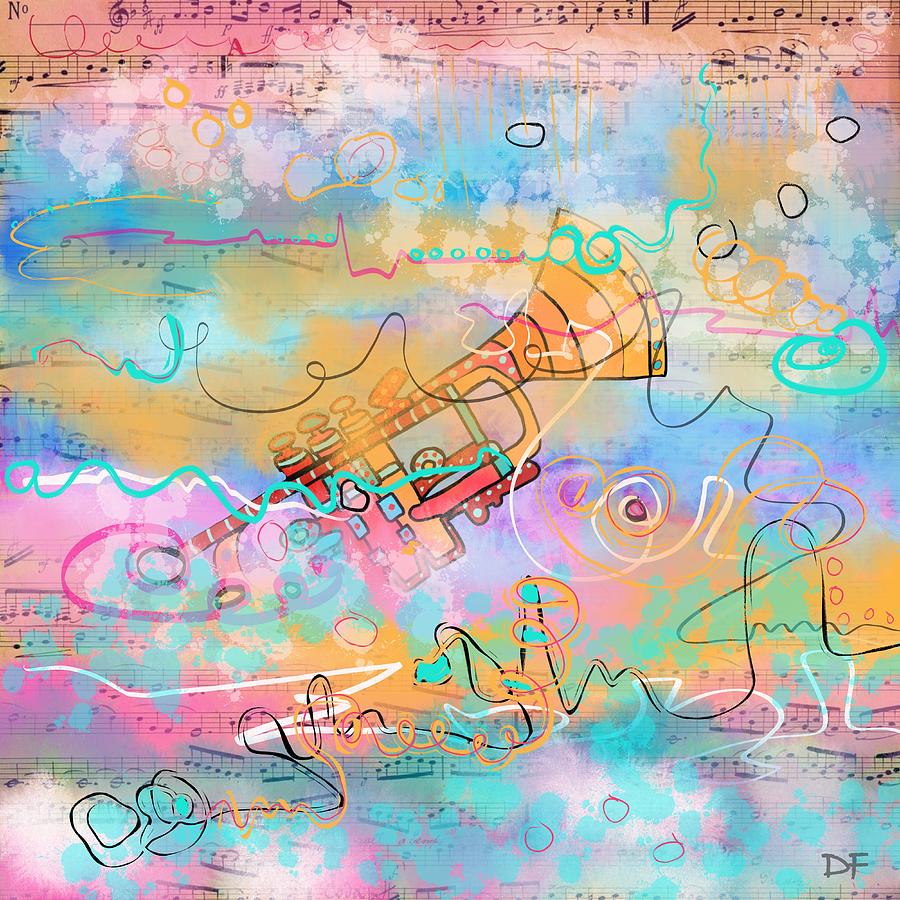 The Sounds of the Trumpet Mixed Media by Dora Ficher