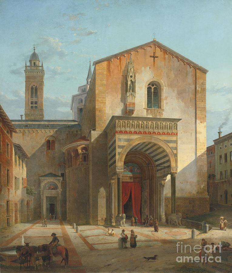 Leo Von Klenze Painting - The South Entrance Of The Church Of Santa Maria Maggiore by Celestial Images