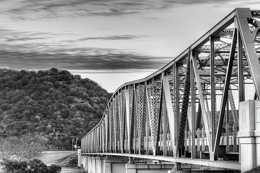 The South Llano River Bridge Black and White Photograph by JC Findley
