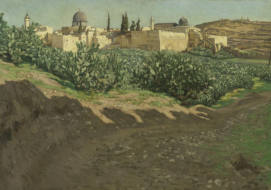 Domes Painting - The Southwest Corner of the Esplanade of the Haram by Tissot