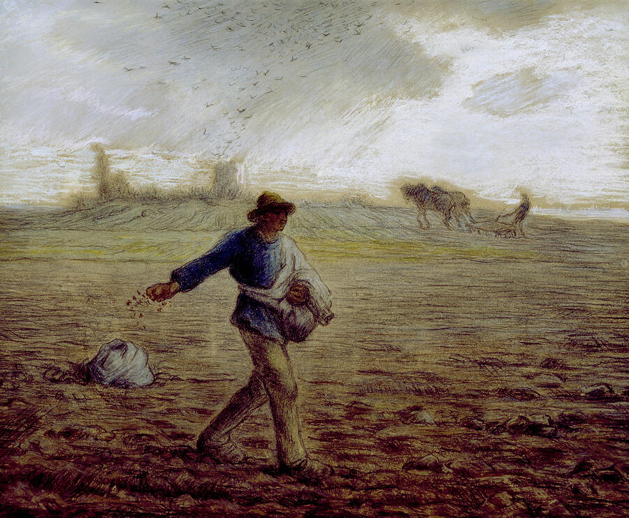 The Sower, circa 1865 Pastel by Jean-Francois Millet