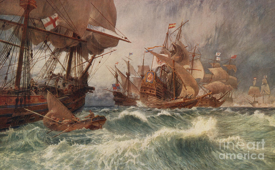 The Spanish Armada Painting by English School