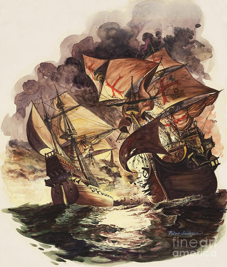 The Spanish Armada Painting by Peter Jackson
