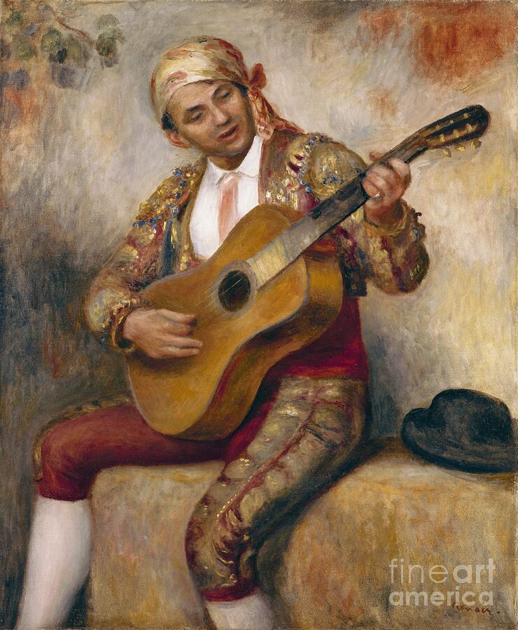 The Spanish Guitarist, 1894 by Renoir Painting by Pierre Auguste Renoir