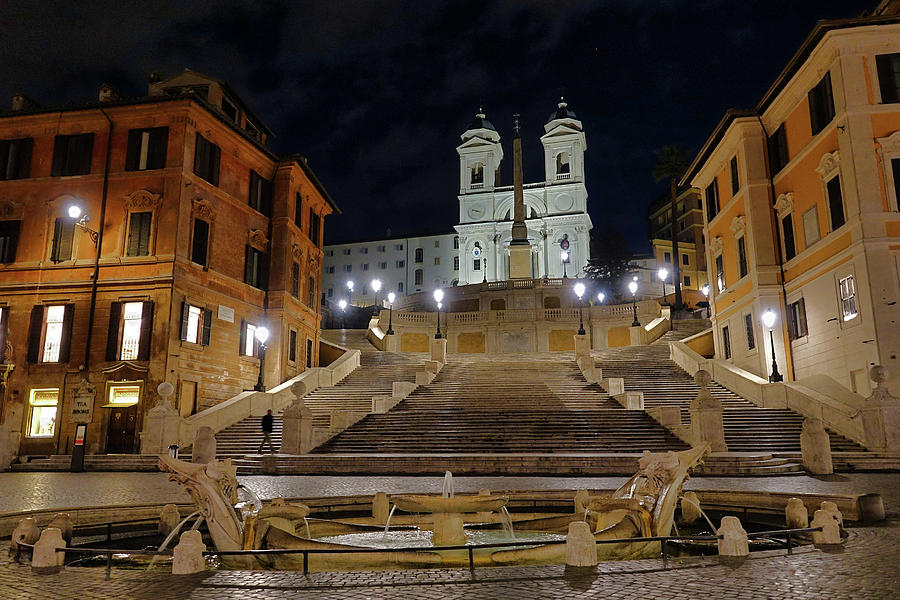 The Spanish Steps And Fontana della Barcaccia In Rome Italy Photograph by Rick Rosenshein
