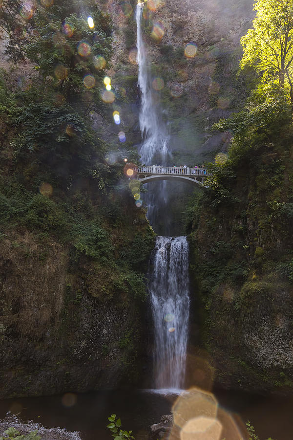 The Sparkles of Multnomah Falls in Oregon Photograph by Angela Stanton