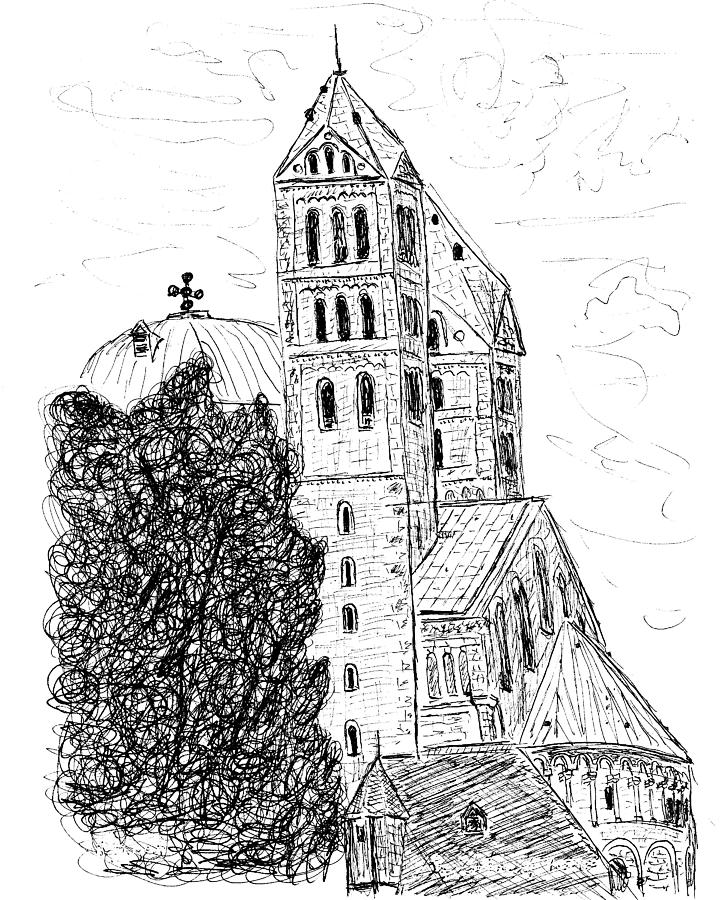 The Speyer Cathedral Drawing by Ben Bohnsack