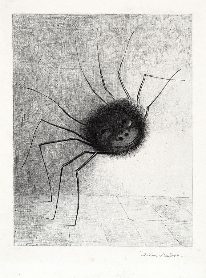 The Spider Drawing by Odilon Redon