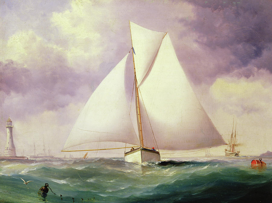 Boat Painting - The Spinnaker Sail by Nicholas Matthews Condy