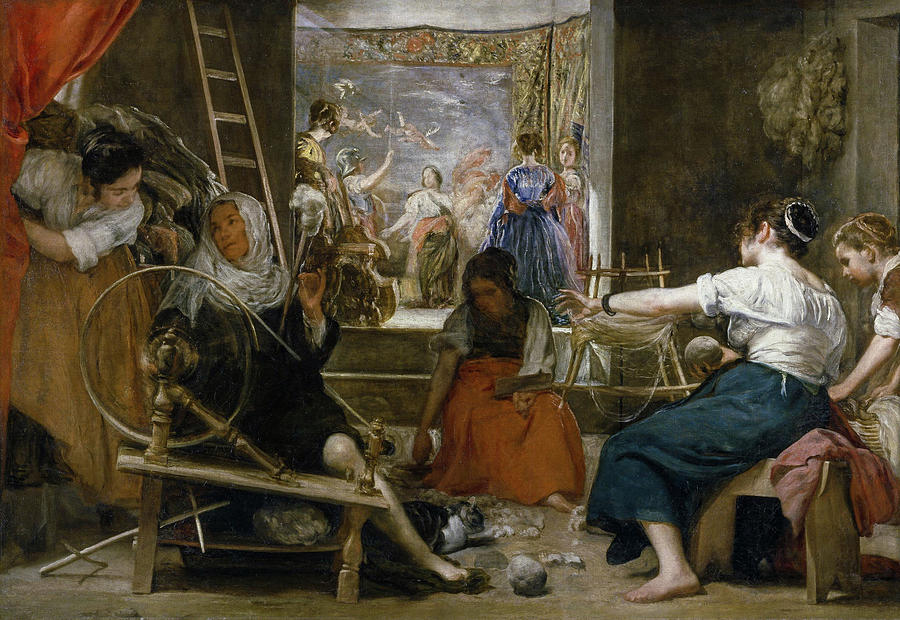 Diego Rodriguez De Silva Y Velazquez Painting - The Spinners, or the Fable of Arachne by Diego Velazquez