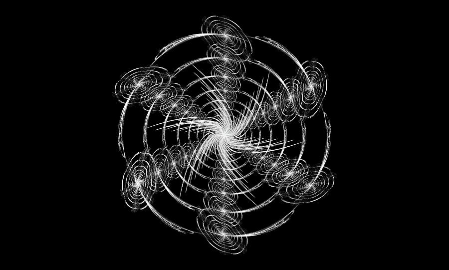 The Spins in Black and White Digital Art by Angie Tirado