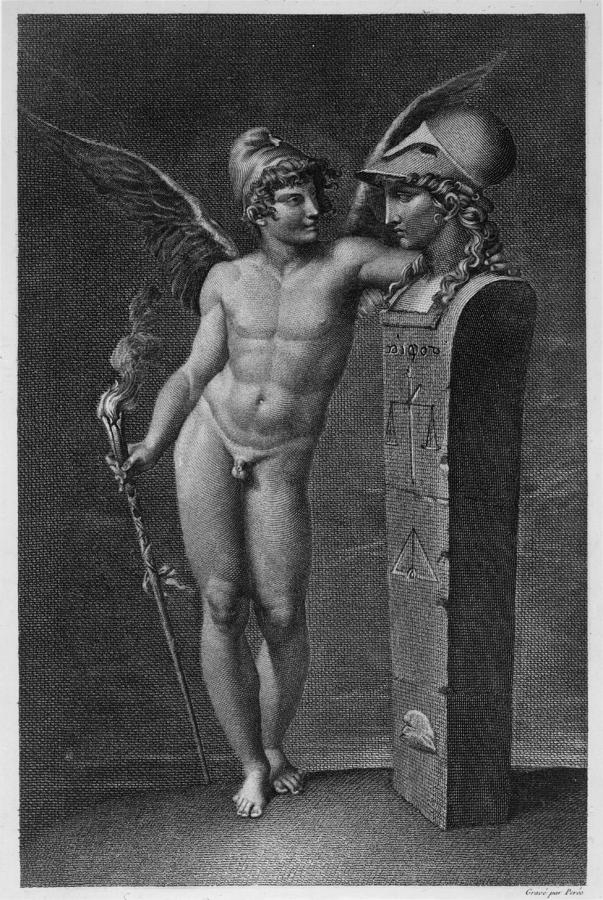  The Spirit of Liberty Establishes the Empire of Wisdom on Earth Drawing by After Pierre Paul Prudhon