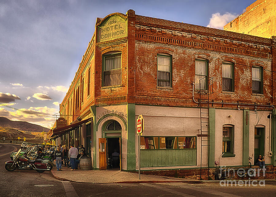 Sunset Photograph - The Spirit Room in Jerome Arizona by Priscilla Burgers