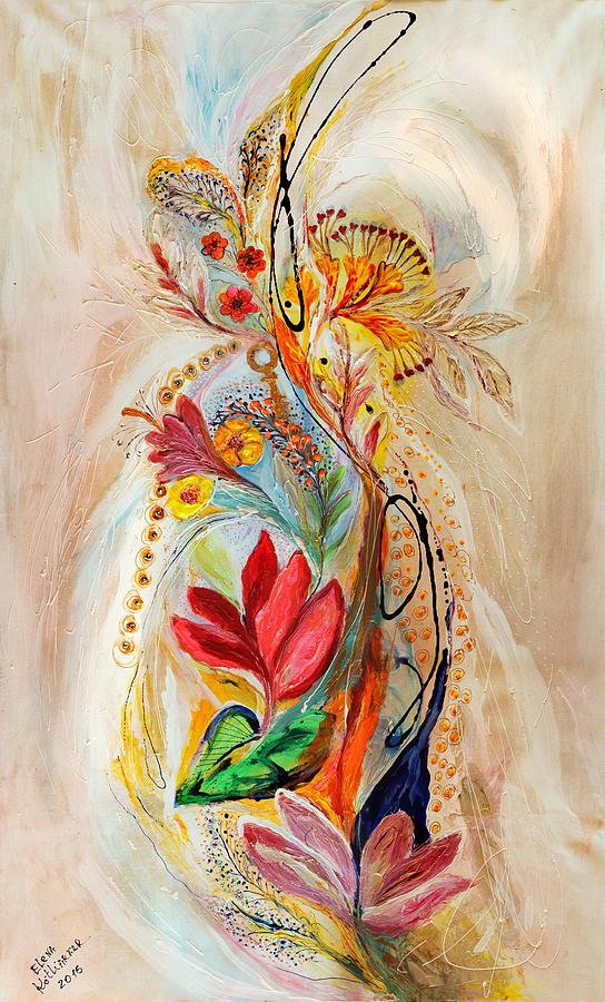 The Splash Of Life 20. Flowers of Holy Land Painting by Elena Kotliarker