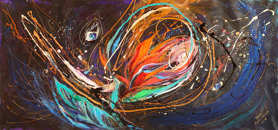 The Splash of Life #21 Flower of Chaos Painting by Elena Kotliarker