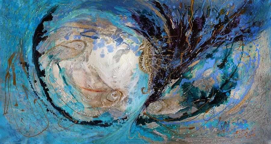 The Splash Of Life 22. The Sea Horse Painting by Elena Kotliarker