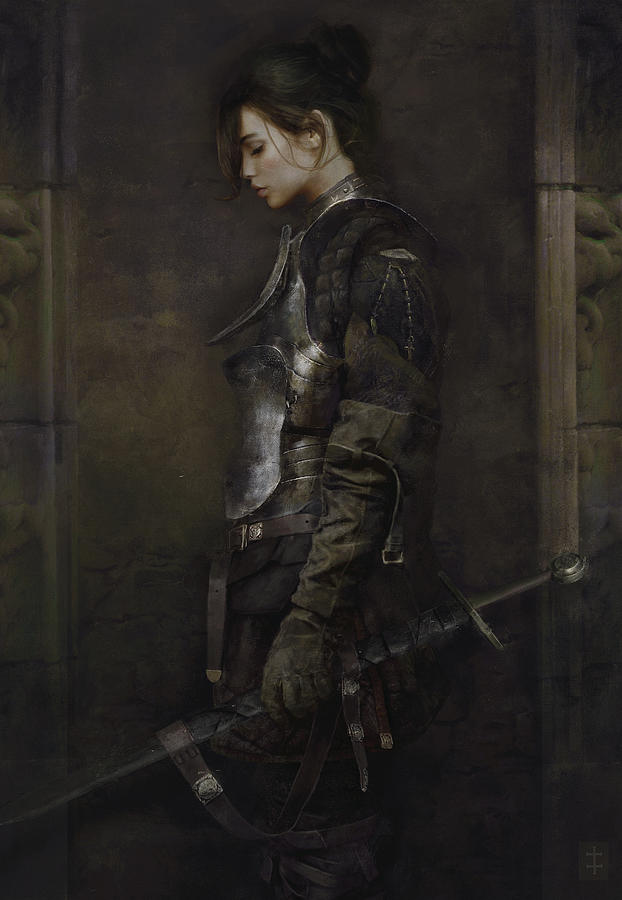 Knight Painting - The Squire by Eve Ventrue