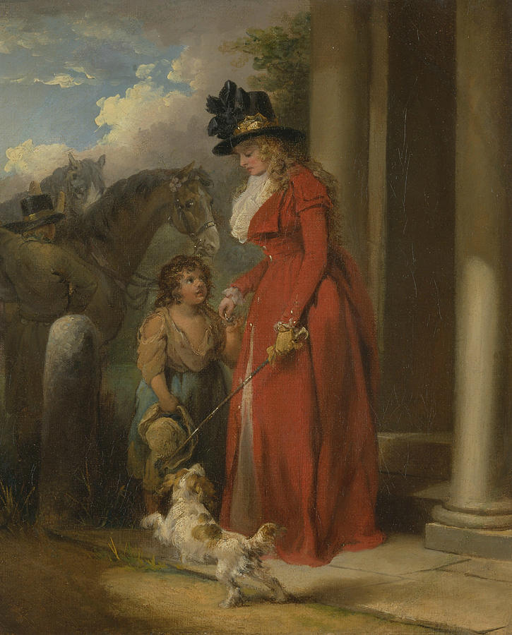 English Painters Painting - The Squires Door by George Morland English Painters Painting - The Squires Door by George Morland