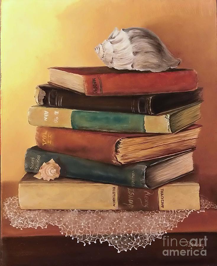 Books Painting - The Stack by Patricia Lang Books Painting - The Stack by Patricia Lang