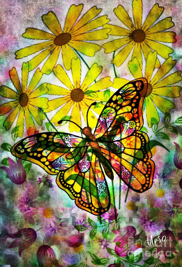 The Stained Glass Butterfly Digital Art by Maria Urso