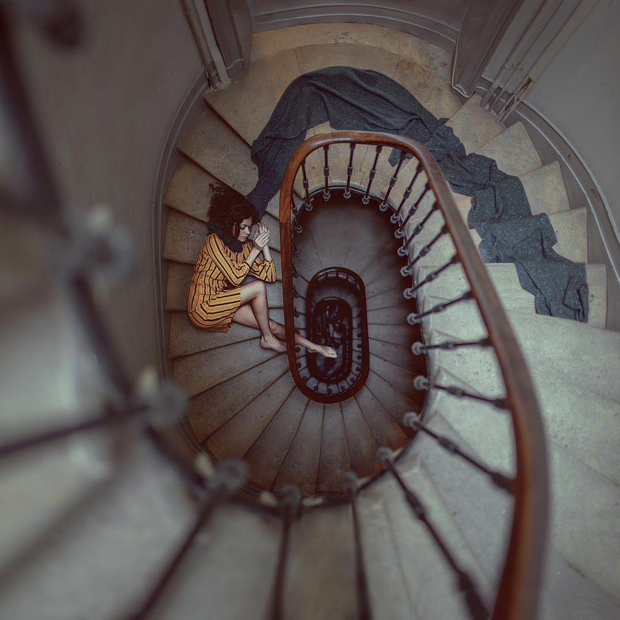 Woman Photograph - The Stair Romance by Anka Zhuravleva