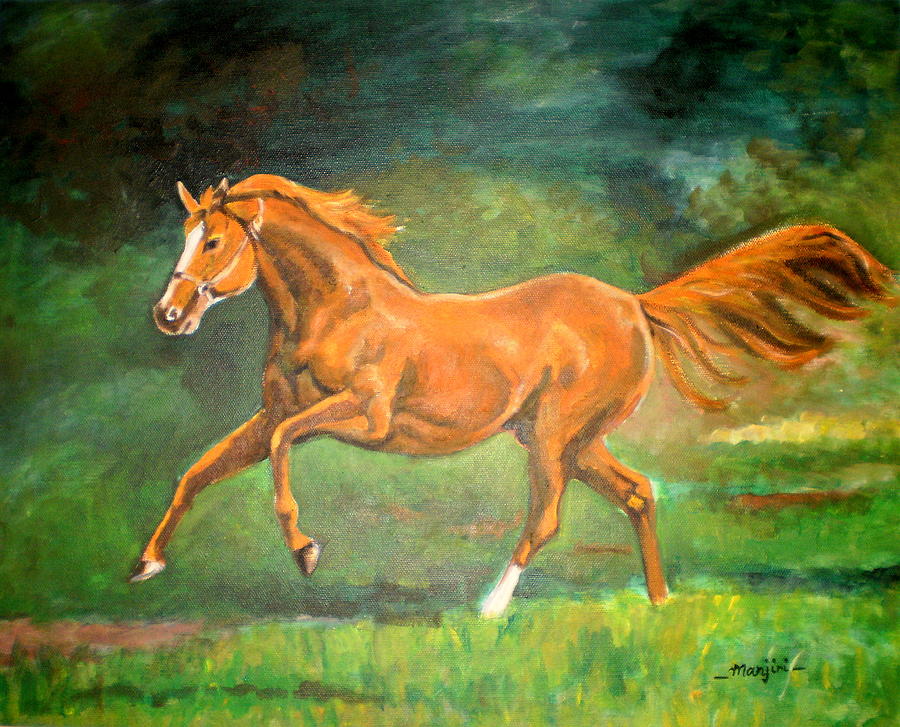 The Stallion-Horse art painting  Painting by Manjiri Kanvinde