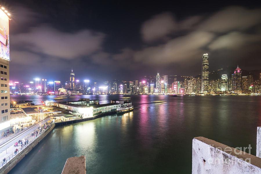 The star ferry terminal in Tsim Sha Tsui in Kowloon with the Hon Photograph by Didier Marti