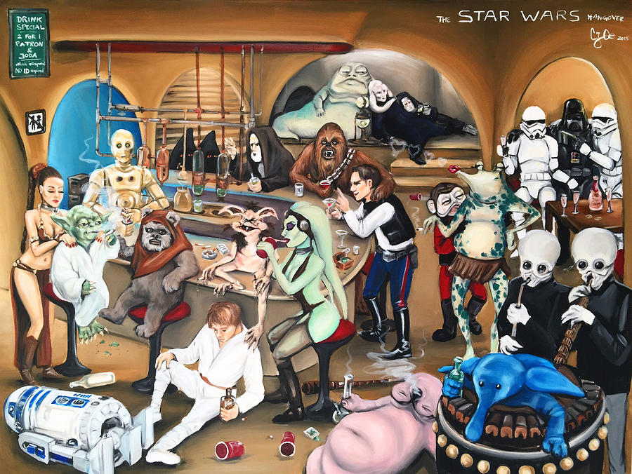 Star Wars Painting - The Star Wars Hangover by Charlotte Oedekoven