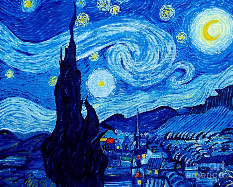 The Starry Night by Vincent van Gogh. Van Gogh Starry Night cop 27. Van Gogh Starry Night Temple circle.