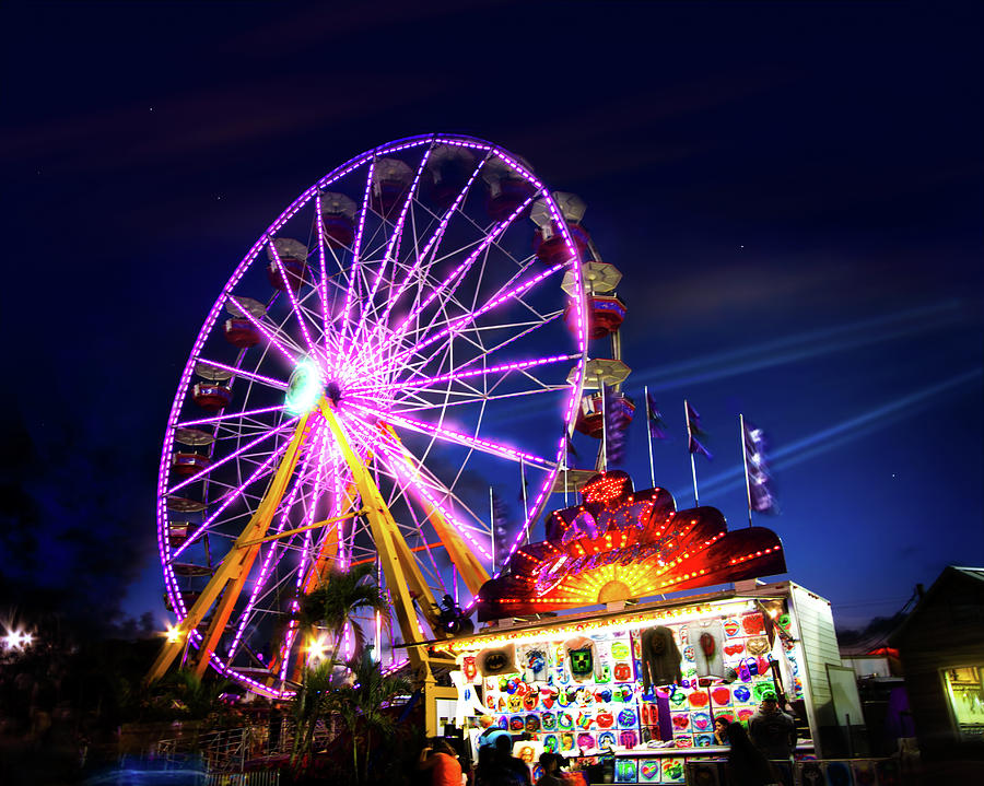 Ferris Wheel Photograph - The State Fair Midway by Mark Andrew Thomas