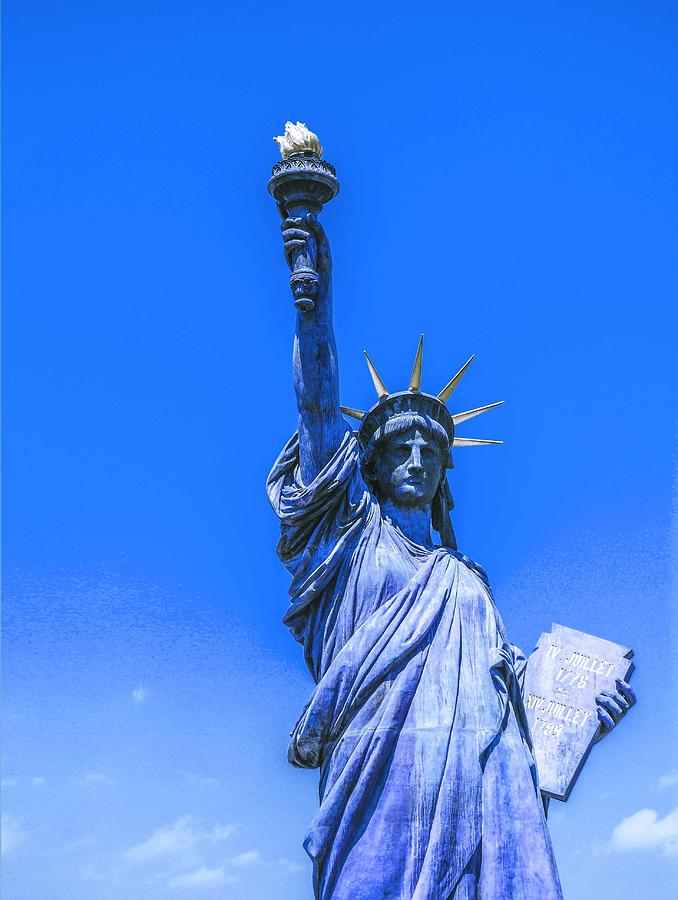 The Statue of Liberty in New York City 2  in infra red Painting by Celestial Images