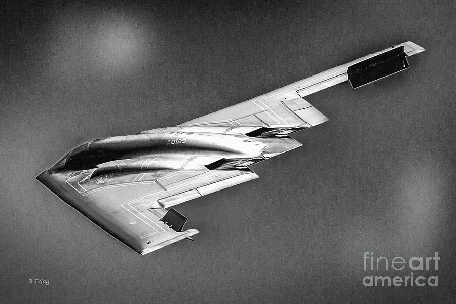 The Stealth Bomber B-2 Spirit bw Photograph by Rene Triay FineArt Photos