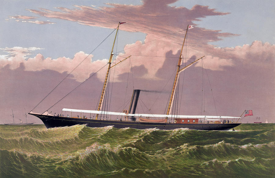 The Steam Yacht Corsair - Vintage Maritime Print Painting by War Is Hell Store