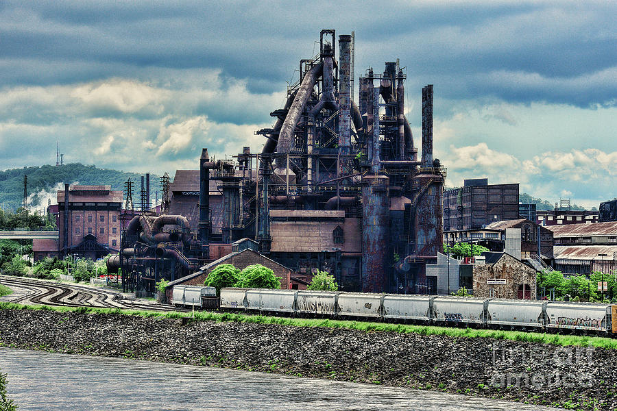 The Steel Mill From Across the River Photograph by Paul Ward