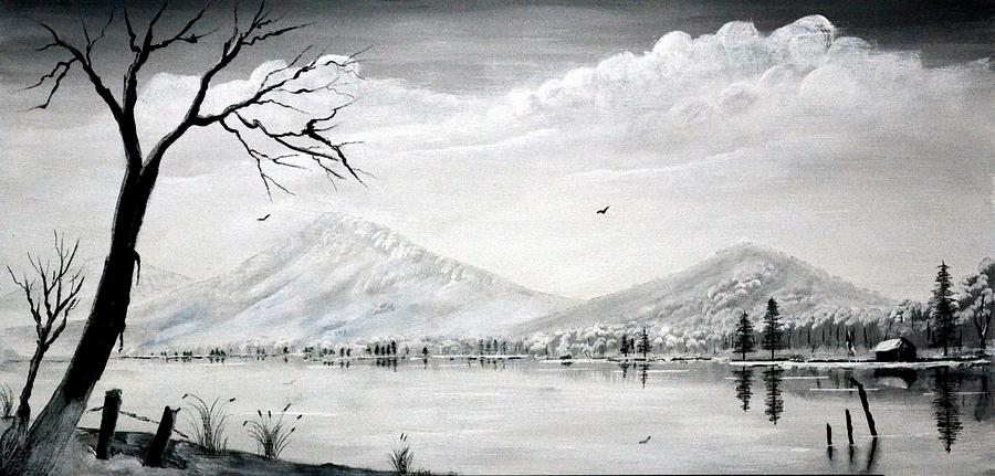 The Stillness of Winter Painting by Deepa Sahoo - Fine Art America