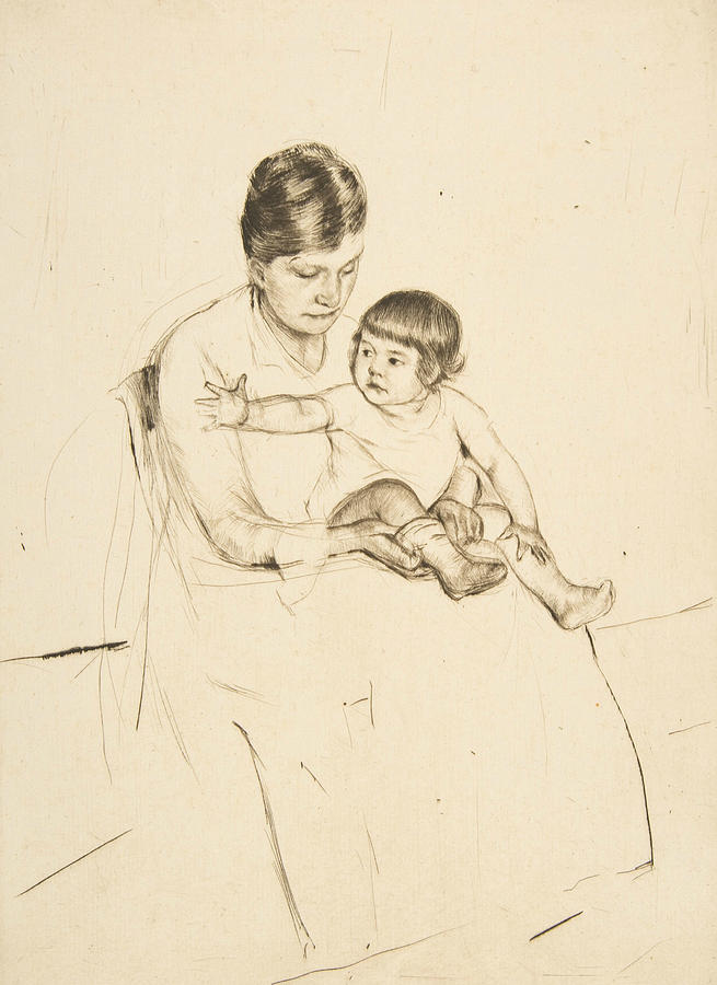The Stocking Relief by Mary Cassatt
