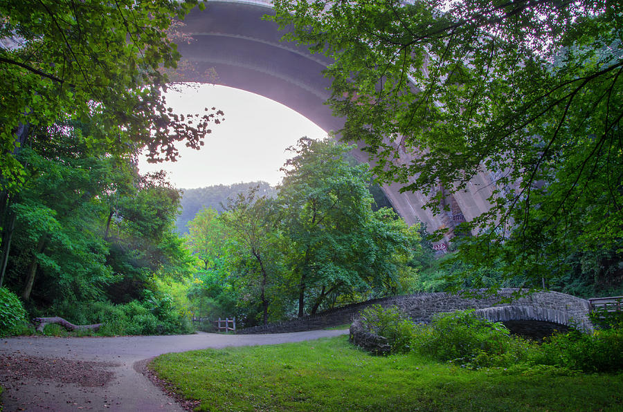 The Stone Arch Bridge under the Henry Avenue Bridge Photograph by Bill Cannon