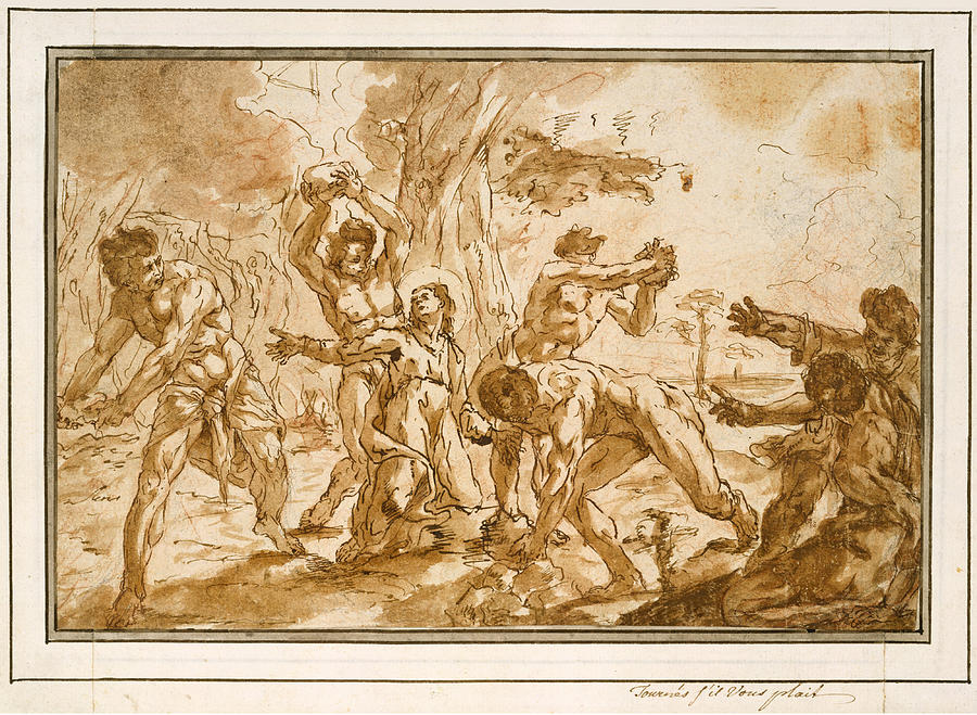 The Stoning of Saint Stephen Drawing by Niccolo Bambini